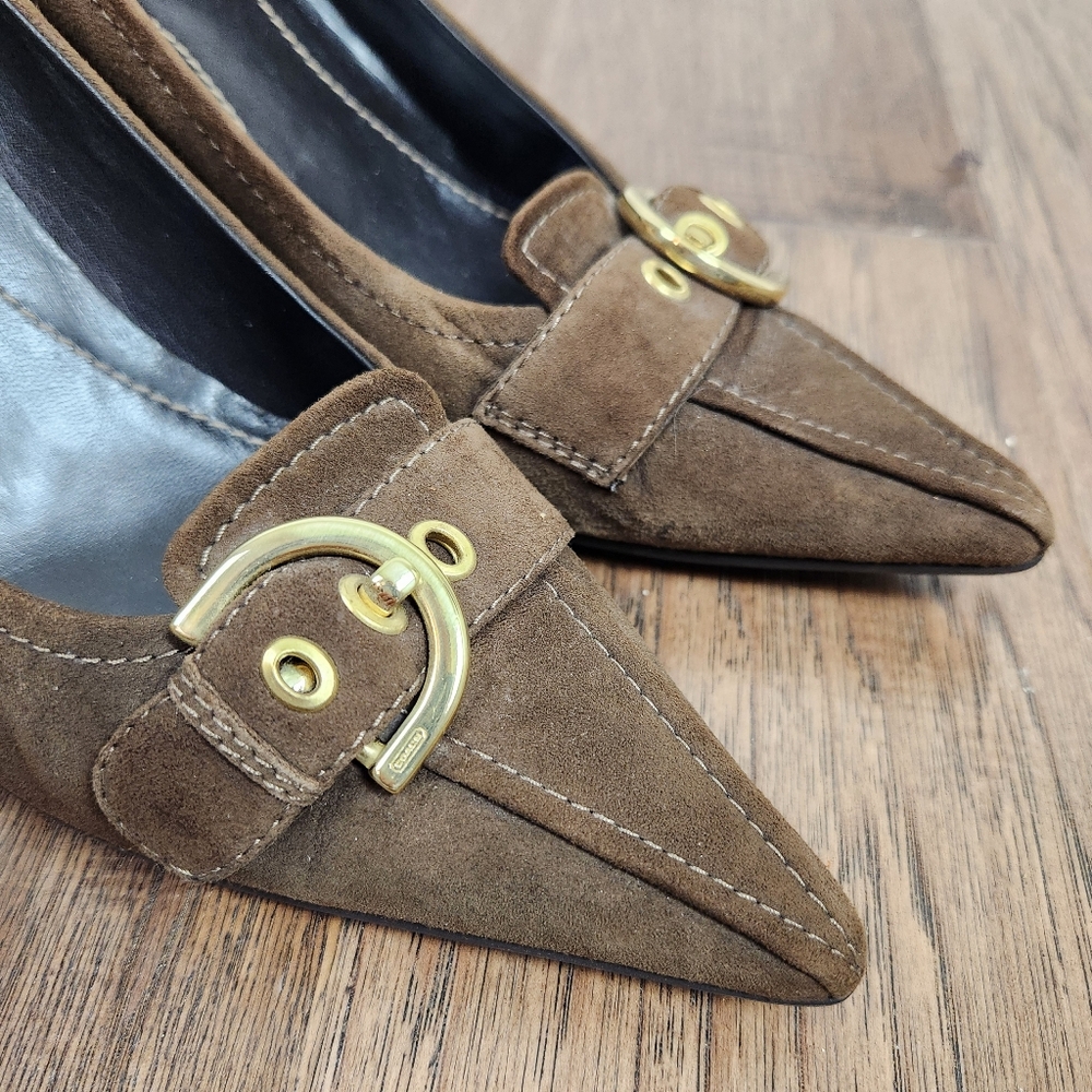COACH "Sarrah" Pointed Toe Heeled Loafer - Picture 8 of 13
